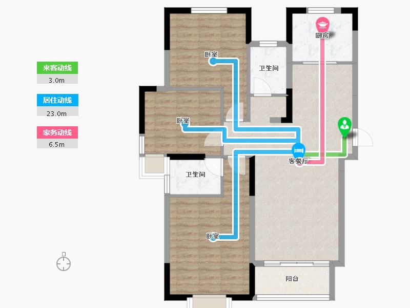 甘肃省-兰州市-兰州大名城-91.30-户型库-动静线