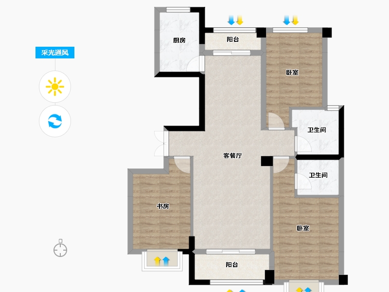 甘肃省-兰州市-兰州大名城-94.59-户型库-采光通风