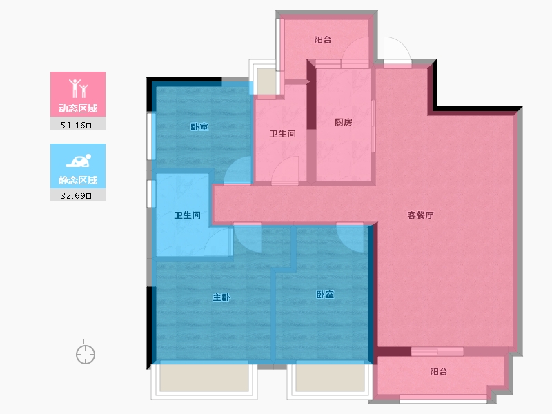 广东省-广州市-中央郡-74.40-户型库-动静分区