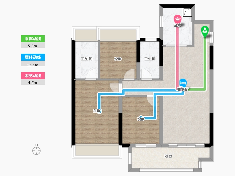 江苏省-扬州市-书香一品-91.56-户型库-动静线