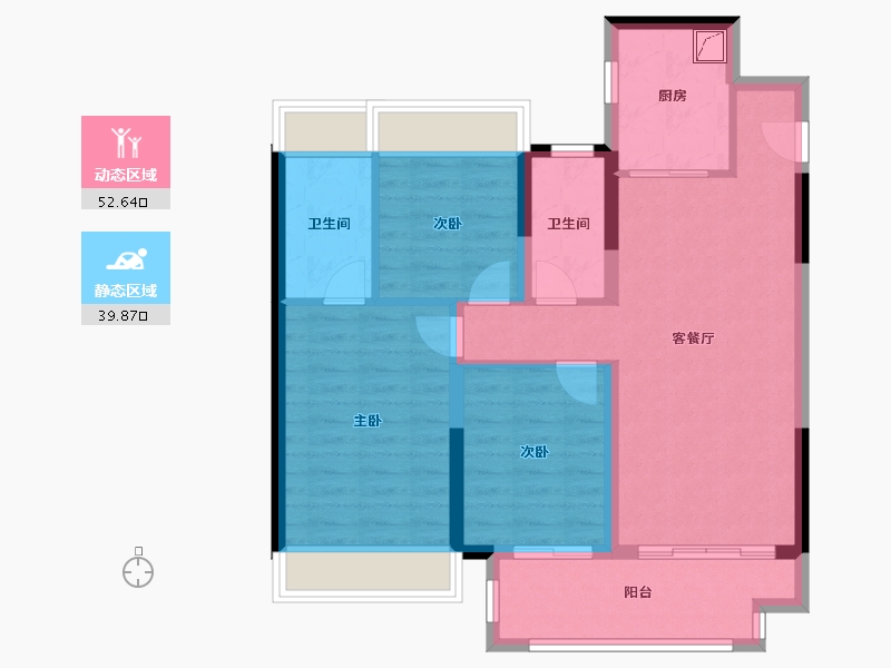 江苏省-扬州市-书香一品-91.56-户型库-动静分区