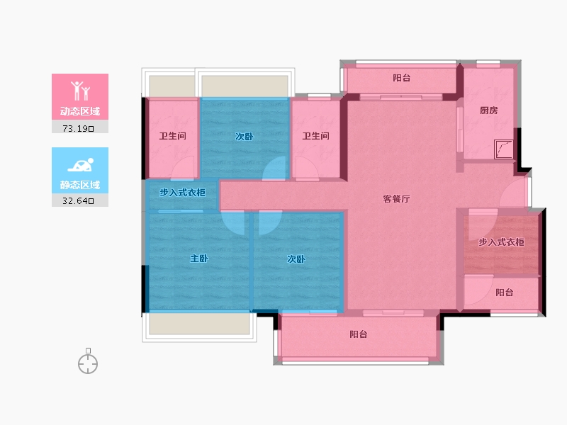 广东省-佛山市-旭辉雅居乐清樾-94.40-户型库-动静分区