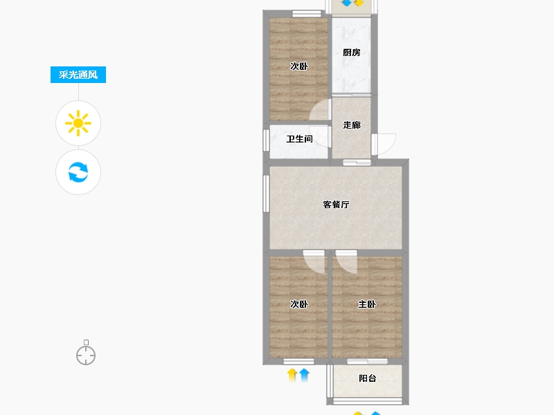 北京-北京市-普惠北里-50.00-户型库-采光通风