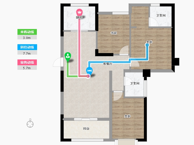 甘肃省-兰州市-兰州大名城-86.03-户型库-动静线