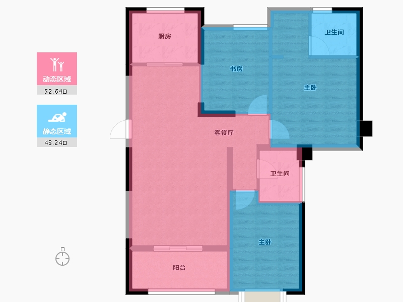 甘肃省-兰州市-兰州大名城-86.03-户型库-动静分区