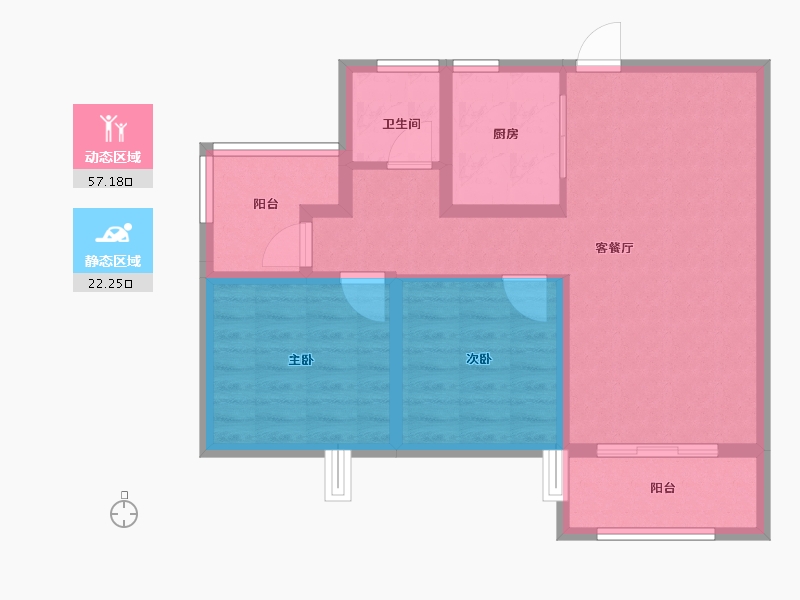 安徽省-合肥市-宝能城-70.40-户型库-动静分区