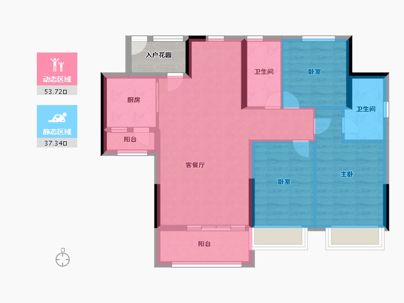 广东省-广州市-中央郡-84.80-户型库-动静分区