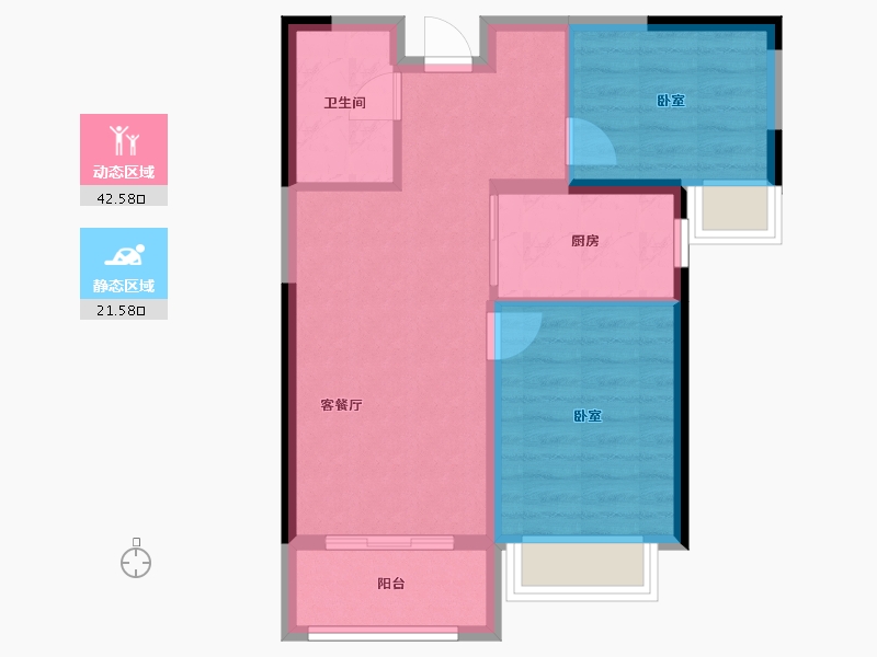 甘肃省-兰州市-兰州恒大御景天下-57.27-户型库-动静分区