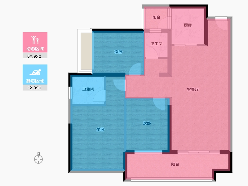 广东省-佛山市-中旅银湾花园-92.95-户型库-动静分区