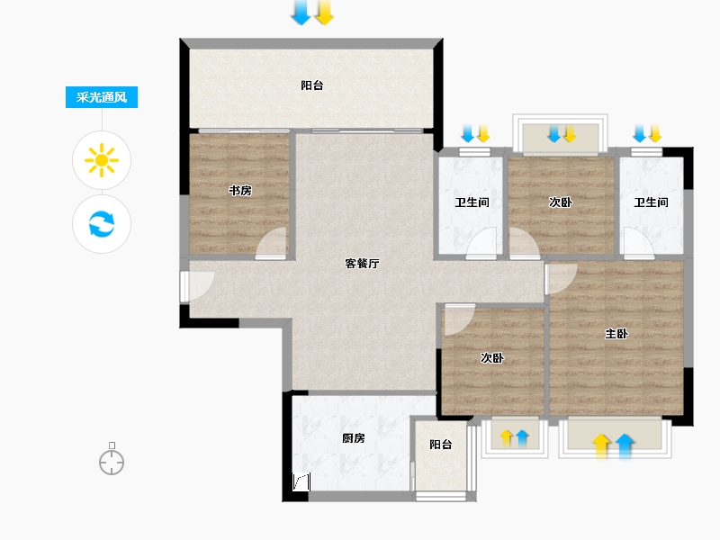 广西壮族自治区-南宁市-山湖海上城-99.29-户型库-采光通风