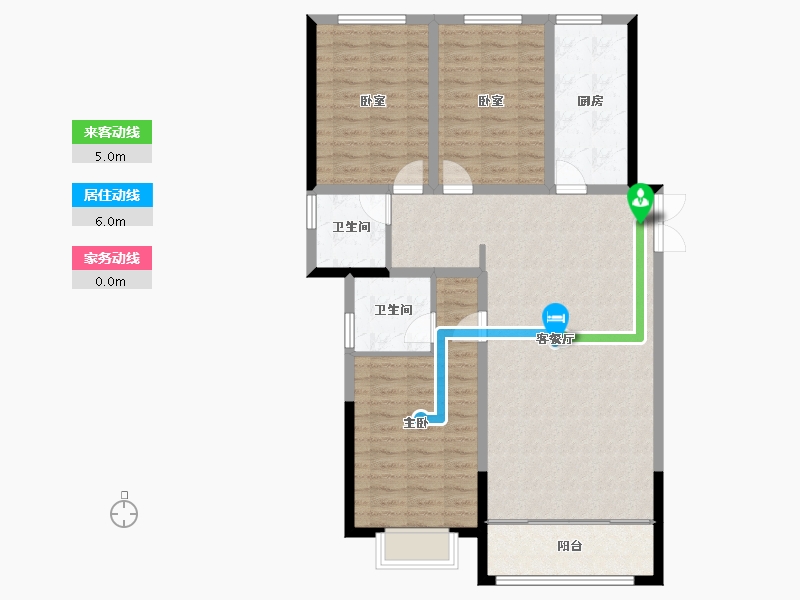 甘肃省-兰州市-兰州新区佛慈雅居-105.86-户型库-动静线