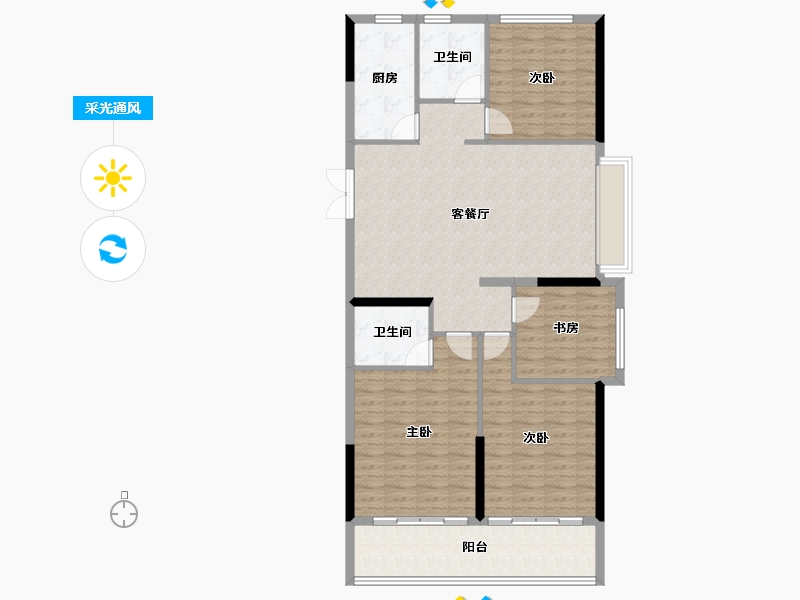 浙江省-杭州市-佳源湘湖印象-117.70-户型库-采光通风