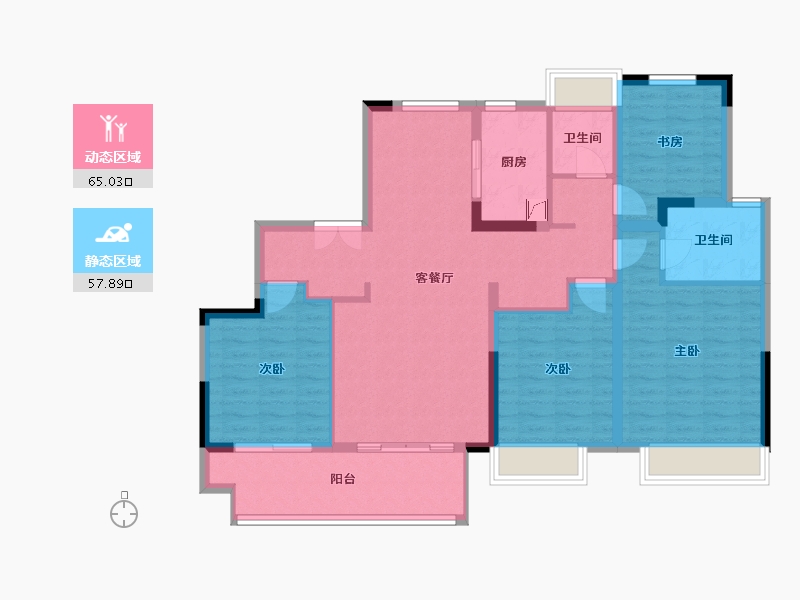 安徽省-阜阳市-祥源北宸里-110.00-户型库-动静分区