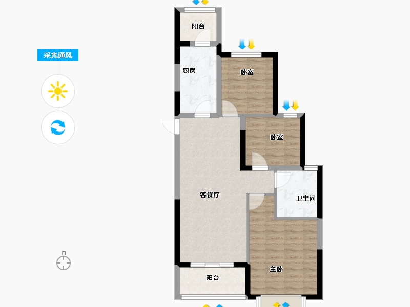 甘肃省-兰州市-兰州恒大御景天下-74.83-户型库-采光通风