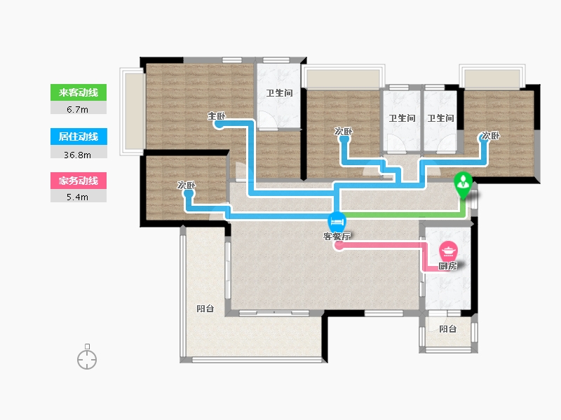 广东省-佛山市-中旅银湾花园-138.91-户型库-动静线