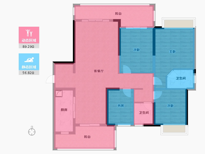 湖南省-长沙市-嘉宇北部湾-131.00-户型库-动静分区