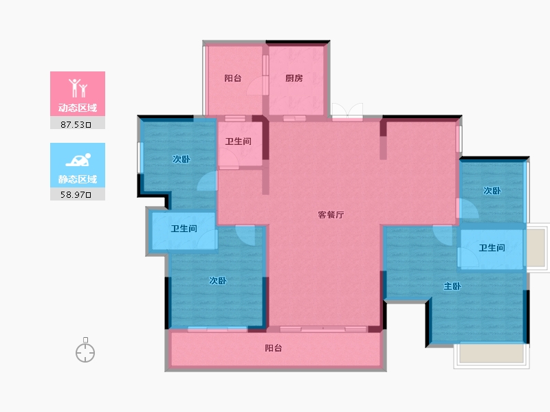 广西壮族自治区-南宁市-金科博翠山-132.10-户型库-动静分区