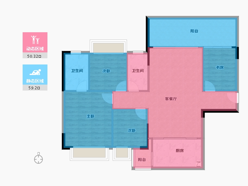 广西壮族自治区-南宁市-山湖海上城-99.94-户型库-动静分区