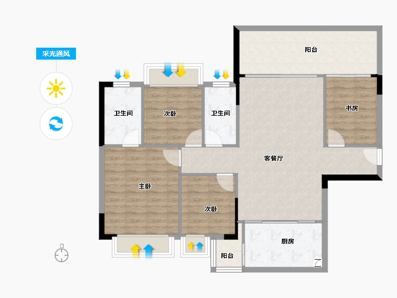 广西壮族自治区-南宁市-山湖海上城-99.94-户型库-采光通风