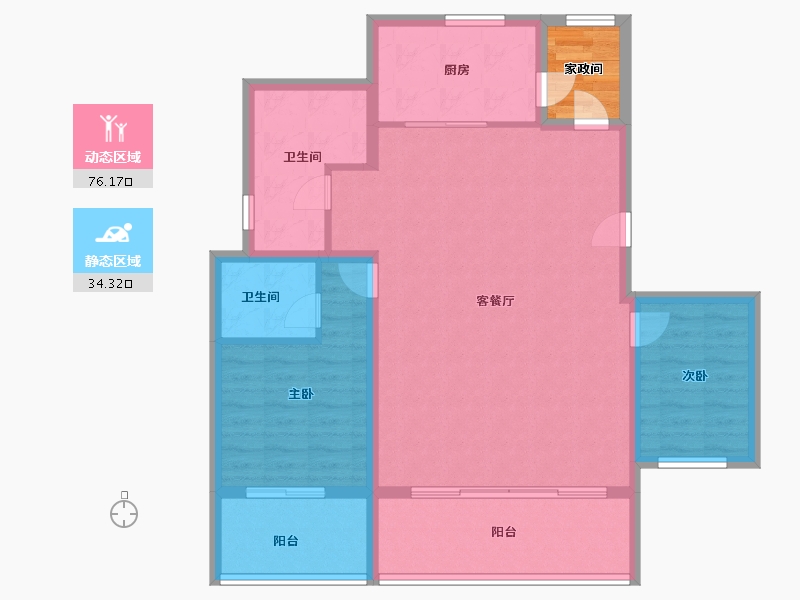 安徽省-合肥市-皖投万科天下艺境-104.00-户型库-动静分区