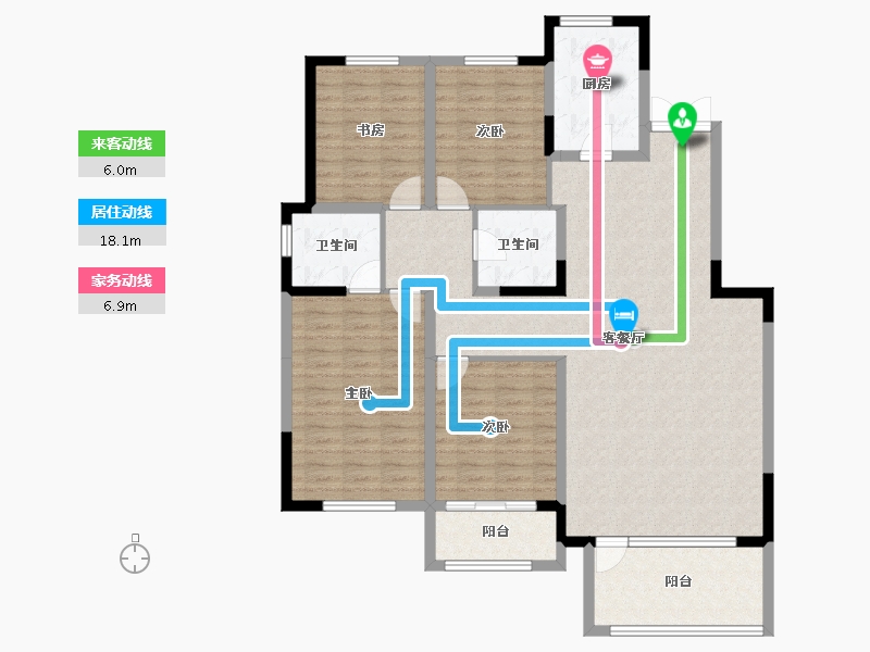 甘肃省-兰州市-兴隆和畅苑-130.31-户型库-动静线