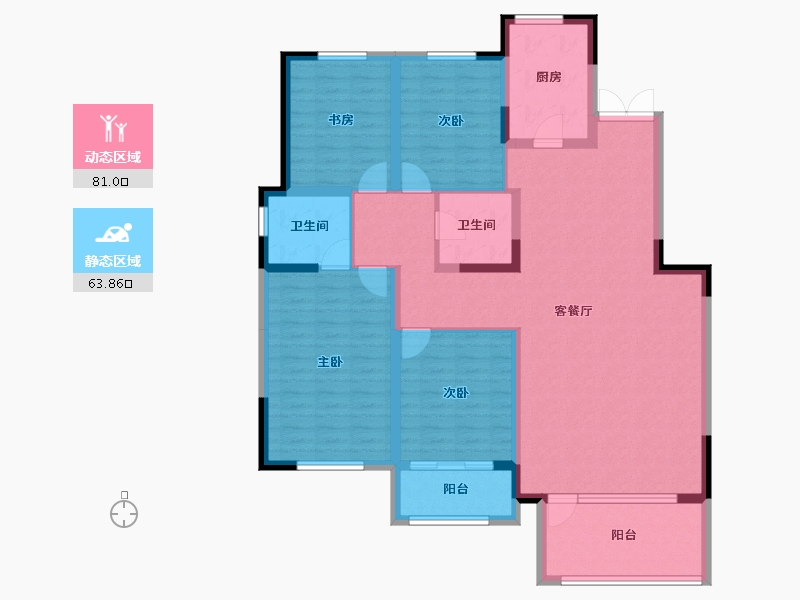 甘肃省-兰州市-兴隆和畅苑-130.31-户型库-动静分区