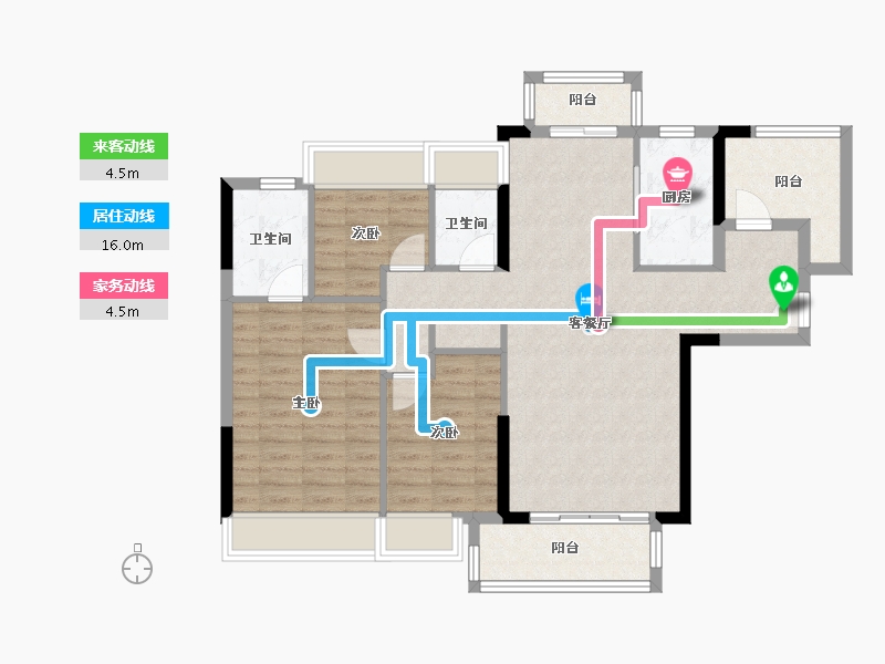 广东省-佛山市-光明花半里-95.36-户型库-动静线