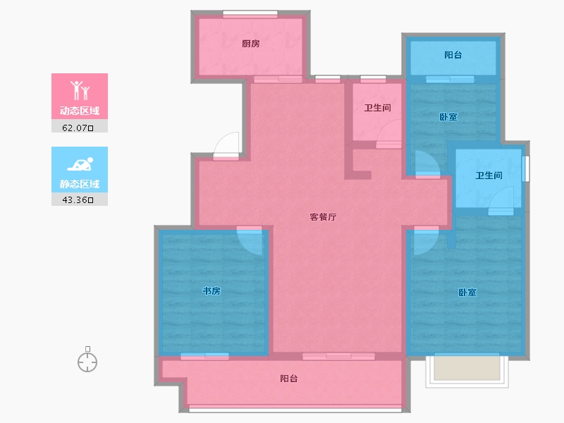 安徽省-巢湖市-新华学府-94.40-户型库-动静分区