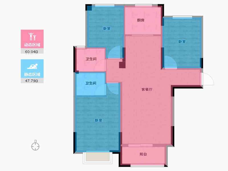 甘肃省-兰州市-兰州大名城-97.09-户型库-动静分区