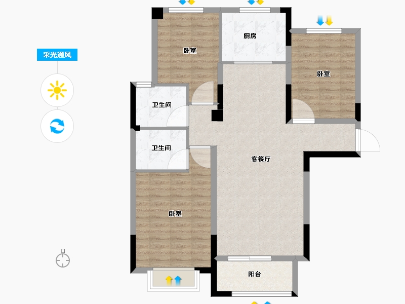 甘肃省-兰州市-兰州大名城-97.09-户型库-采光通风