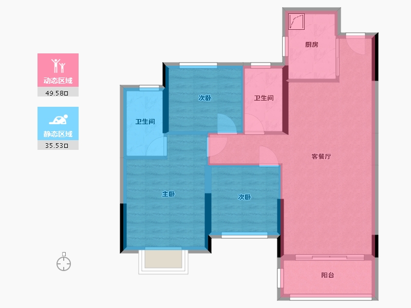 湖南省-长沙市-和苑天辰-106.00-户型库-动静分区