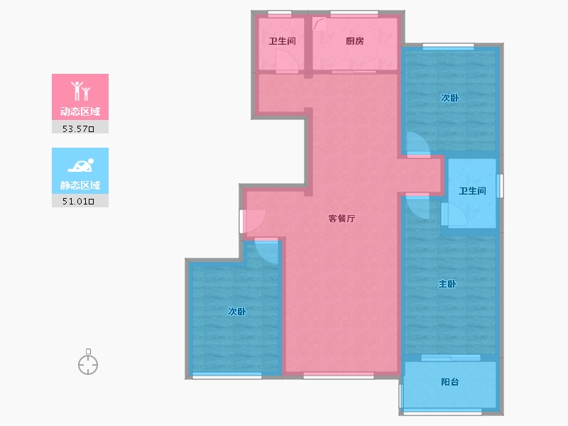 河北省-石家庄市-锦湖嘉园-109.00-户型库-动静分区