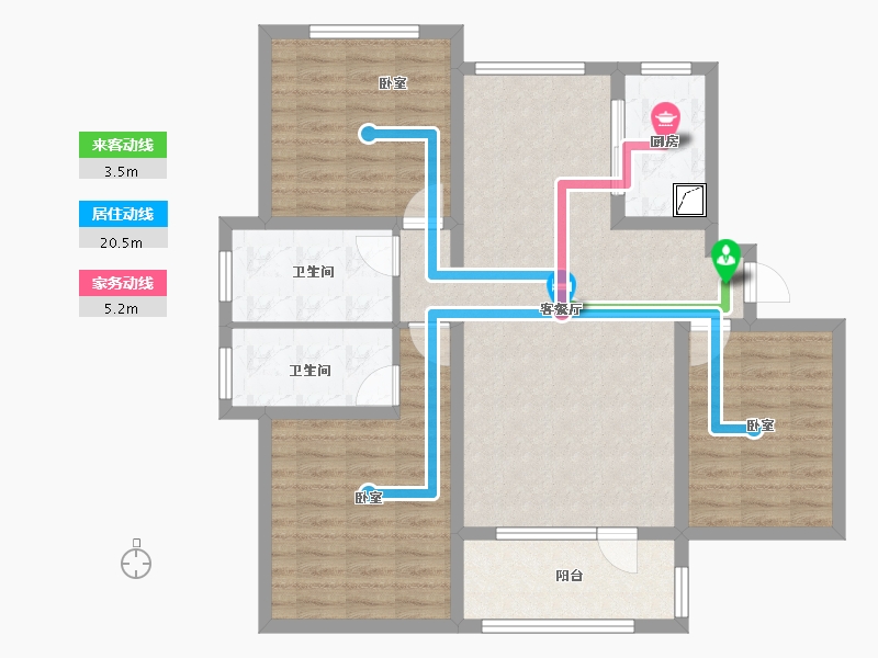 河北省-廊坊市-霸州荣盛新城-97.63-户型库-动静线