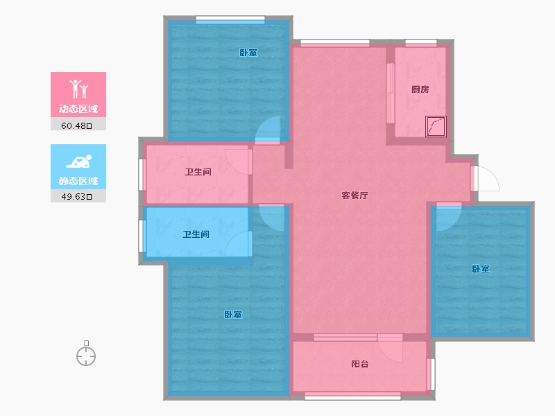 河北省-廊坊市-霸州荣盛新城-97.63-户型库-动静分区