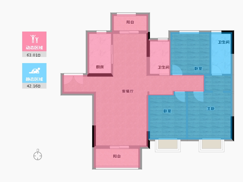 湖北省-宜昌市-融创学府壹号-102.36-户型库-动静分区