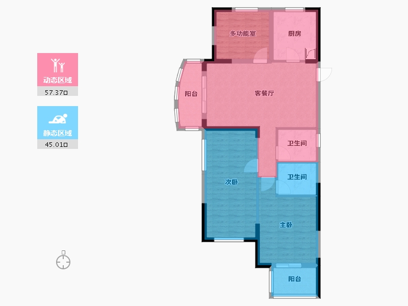 浙江省-杭州市-金马高悦府-88.00-户型库-动静分区