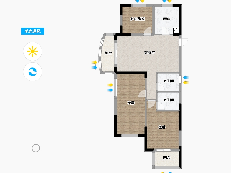 浙江省-杭州市-金马高悦府-88.00-户型库-采光通风