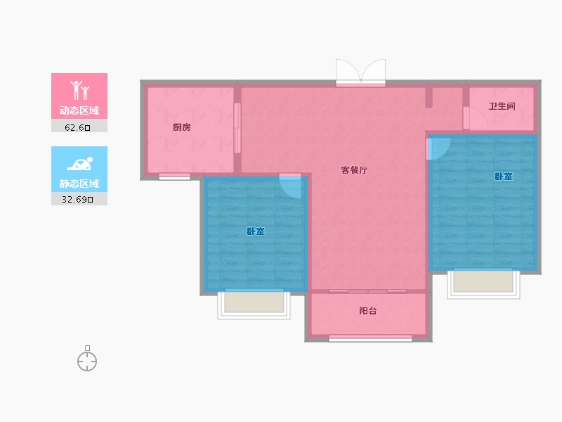 甘肃省-兰州市-和平嘉园-86.18-户型库-动静分区