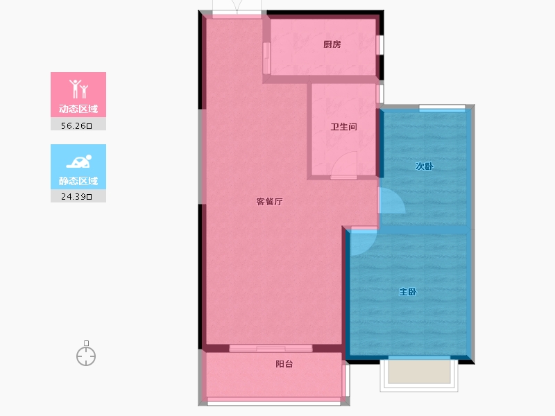 甘肃省-兰州市-城乡居壹号苑-72.39-户型库-动静分区