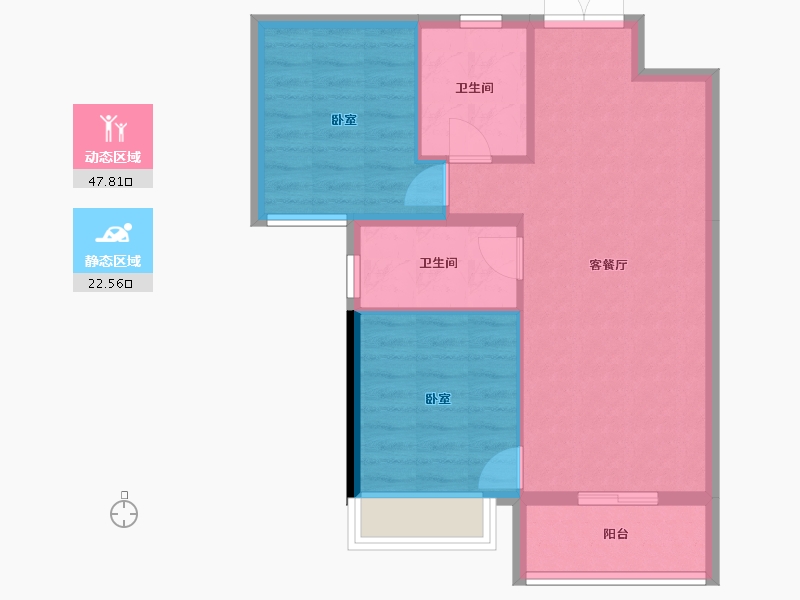 甘肃省-兰州市-盛世和平居-63.56-户型库-动静分区