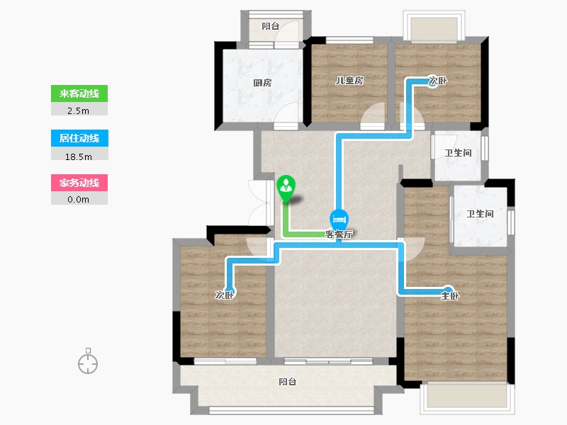 重庆-重庆市-江津吾悦华府-102.00-户型库-动静线