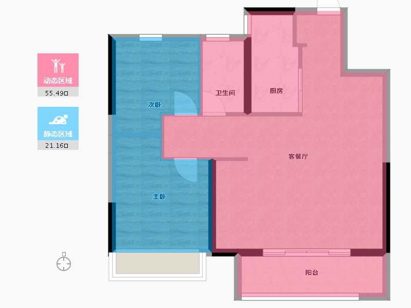 陕西省-铜川市-绿地不夜城-80.00-户型库-动静分区