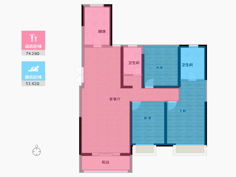 河南省-郑州市-朗悦公园府-114.83-户型库-动静分区