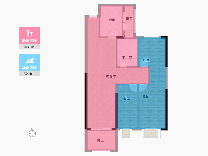 河南省-郑州市-郑州恒大林溪郡-81.55-户型库-动静分区