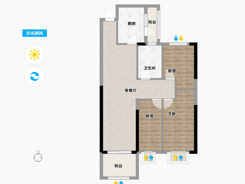 河南省-郑州市-郑州恒大林溪郡-81.55-户型库-采光通风