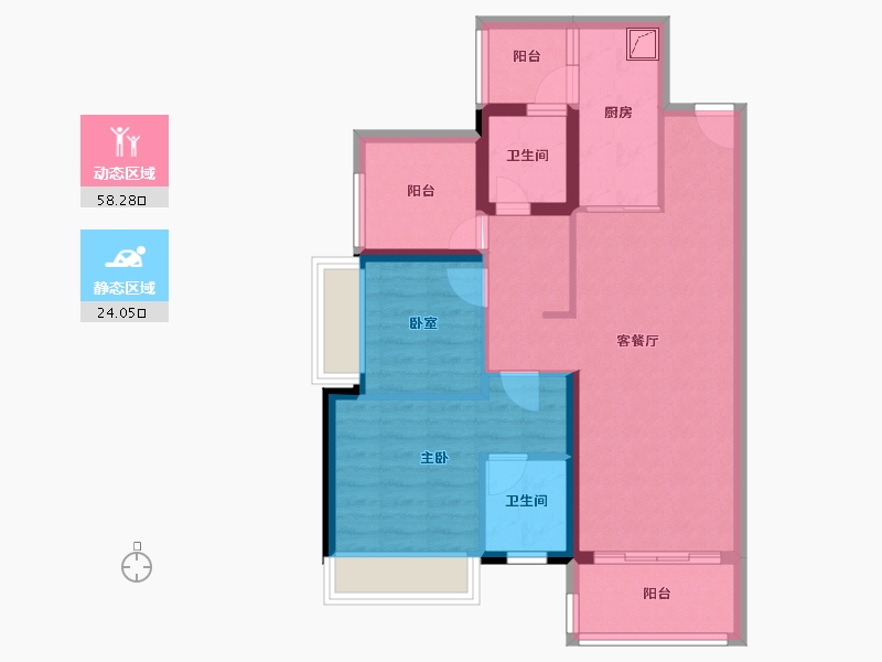 广东省-佛山市-保利中央公园-72.44-户型库-动静分区