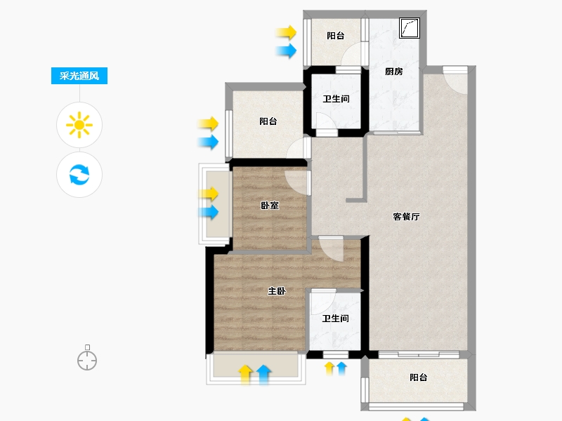 广东省-佛山市-保利中央公园-72.44-户型库-采光通风