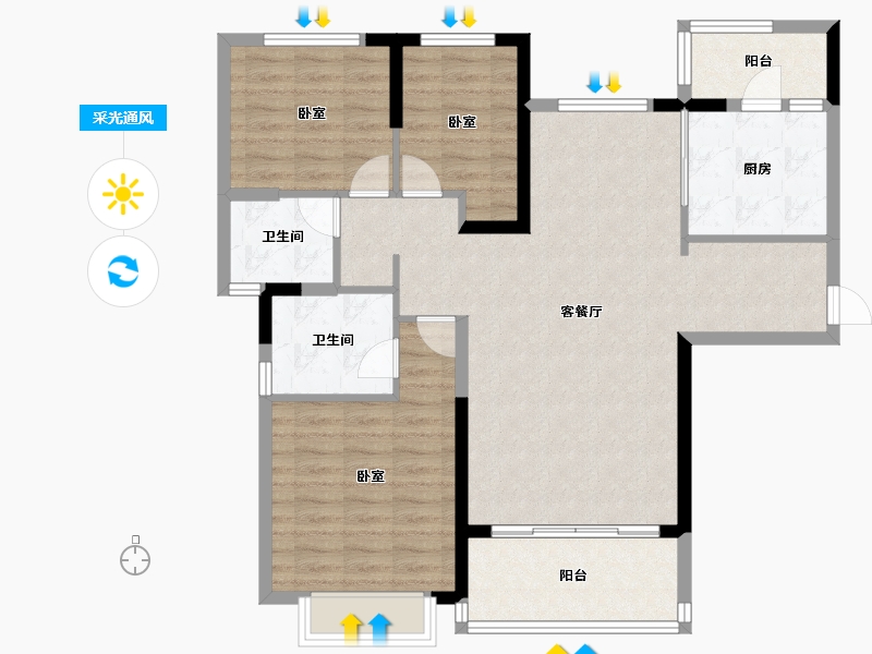 甘肃省-兰州市-兰州恒大御景天下-101.87-户型库-采光通风