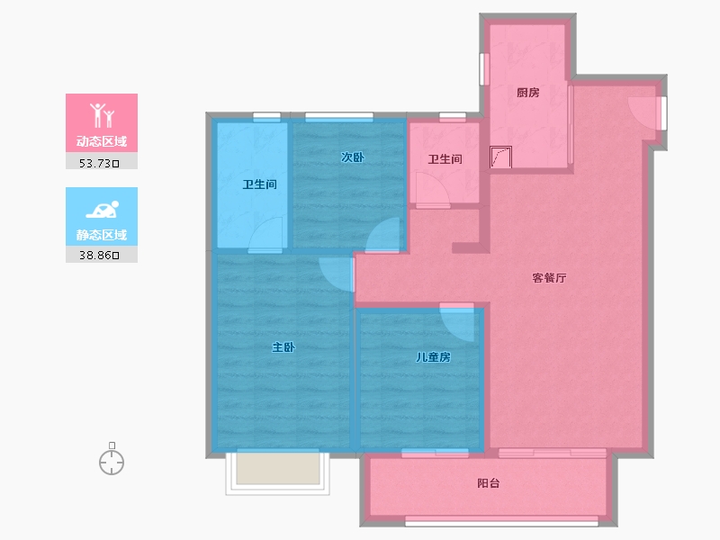 天津-天津市-博屿海-82.72-户型库-动静分区