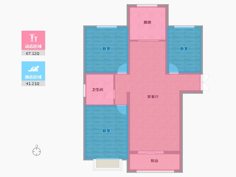 甘肃省-兰州市-和平嘉园-97.70-户型库-动静分区